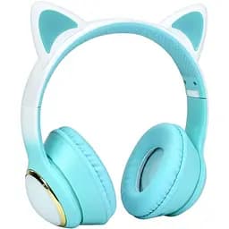 Наушники AKZ65, Bluetooth с ушками, до 10 метров, FM-радио, TF-слот, 32 Ом, 20 Гц – 20 кГц, голубые