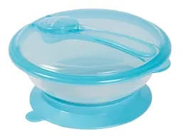Тарілка на присосці Lindo, з ложкою, 400 мл, синій (PK 037 син)