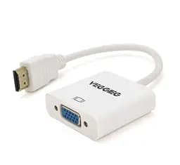 Конвертор-переходник HDMI (папа) на VGA (мама) VEGGIEG H-V1W 25cm White - мініатюра 1