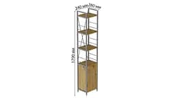 Етажерка 4/34 Ferrum-decor Серії Конект з тумбою 179x34x28 Сірий ДСП Артизан (FRD-104482) - мініатюра 3