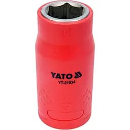 Головка торцева діелектрична 6-гранна Yato квадрат 1/2" М= 14 мм L= 55/38 мм VDE корпус до 1000V (DW) (YT-21034)