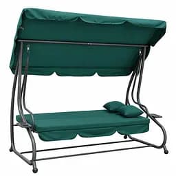 Садова гойдалка 230см до 350кг 4P Garden Comfort чотиримісна, розкладна, з подушками та підстаканниками - мініатюра 2