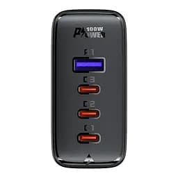 Зарядний пристрій Acefast A37 USB/3 Type-C QC PD 100W чорний + кабель Type-C to Type-C - мініатюра 6