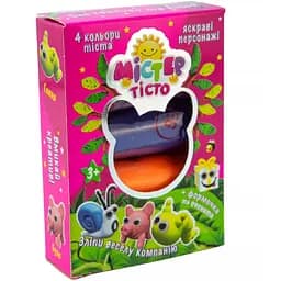 Набір тіста для ліплення Strateg Містер тісто, з глітером, 4 кольори (71508)