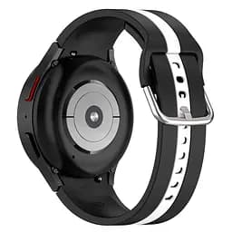 Браслет D2 для Samsung Galaxy Watch 6 Classic 43mm 6 Classic 47mm - чорно-білий ширина кріплення 20мм силікон Watchbands (W16-9WB93969986) - мініатюра 2