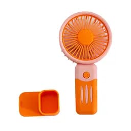 Портативний вентилятор на акумуляторі Handheld Fan JX-991 Жовтогарячий-рожевий, ручний мінівентилятор (ST) - мініатюра 5