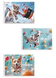 Набір альбомів для малювання 3 шт. Тваринки Альбом Школярик 20 арк. А4 8026 4823088243949