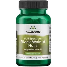 Шкаралупа чорного горіха Swanson Black Walnut Hulls 500 мг 60 капсул (100-74-4582106-20)