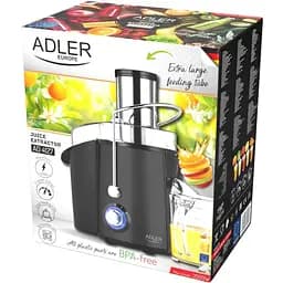 Соковижималка Adler AD 4127 black 1000Вт/контейнер для соку-1л/контейнер для м'якот-2л/і чорний (AD4127)