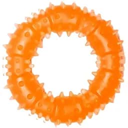Игрушка для собак Fox Кольцо с шипами, с ароматом ванили, 9 см, оранжевая