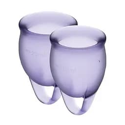 Менструальні чаші Satisfyer Feel Confident Menstrual Cup 2 шт. фіолетові - мініатюра 2