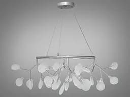 Чарівна, якісна підвісна люстра на кухню "Світлячок", 36 ламп, хром