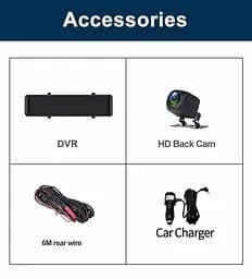 Дзеркало відеореєстратор DVR C109 10.26" 2k (2 камери) Wi-Fi Bluetooth AUX Android Auto CarPlay - мініатюра 5
