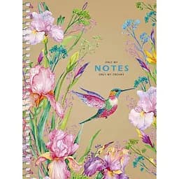 Блокнот для записей Student, В6, в клеточку, спираль, 80 л., Удод и сиреневые ирисы (B6-SC-080-6104K)