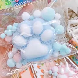 Сквіш антістрес UFT Squish Cat Paw Fluffy 9 Пухнаста лапка Lightblue - мініатюра 2