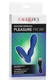 Вибростимулятор простаты Wireless Pleasure Probe, 10.5 см синий