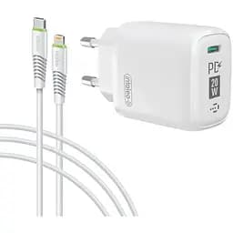 Мережевий зарядний пристрій Intaleo TCGQPD120L (1USBx3A) White + кабель Lightning (1283126510007)