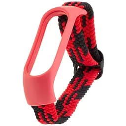 Ремінець Braided Buckle Enhanced Mi Band 3/4/5/6/7 Червоний Чорний