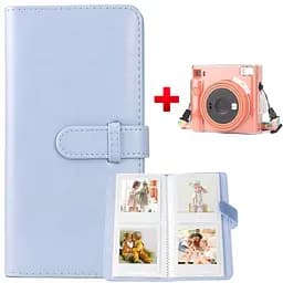Фотоальбом для Fujifilm Instax Square на 80 фото, блакитний  + Чохол для фотоапарата Fujifilm Instax Square SQ1 Прозорий В Подарунок