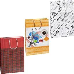 Пакет подарочный "Микс" 5025-1 цветной, большой вертикальный 25 х 39 х 8см Микс