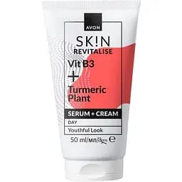 Денний крем-сироватка для обличчя Avon з вітаміном B3 та куркумою Відновлення 50 мл (494693263)