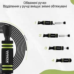 Скакалка швидкісна RDX X2 з обтяжувачами Orange 3 м (SRPF-X2O-10.3FT) - мініатюра 4