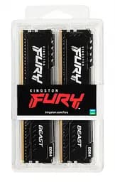 Пам'ять 8Gb x 2 (16Gb Kit) DDR4, 3200MHz, Kingston Fury Beast, Black, 16-18-18, 1.35V, з радіатором (KF432C16BBK2/16) - мініатюра 5