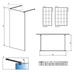 Душова перегородка Radaway Modo X Black I Factory 120 см 388324-54-57 - мініатюра 2