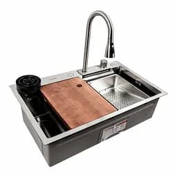 Кухонна мийка нержавійка CM 75x46A Platinum Handmade Водоспад, Нержавіюча сталь
