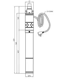 Насос глибинний шнековий Pumpman 3QGD2-125-0.55 кВт Нmax 125 м Qmax 1,8 куб.м 550 Вт (CV029776) - мініатюра 6