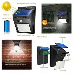 Світильник з датчиком руху Solar 609, 30 діодів, сонячна панель, захист IP65 - мініатюра 5