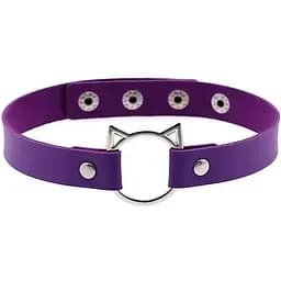 Нашийник з образом кішечки бузковий K0375-4