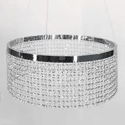 Неймовірна кришталева люстра з срібним обводком h25 Line.F Діаметр 50см