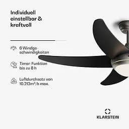 Стельовий вентилятор Klarstein Bolero Smart 55 Вт Чорний (10046083) - мініатюра 6