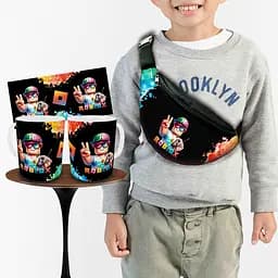 Набір: дитяча сумка-бананка+кружка Роблокс «Roblox» 32х15см, бананка для хлопчика через плече на подарунок (00952)