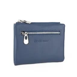 Женский кошелек маленький кожаный De Esse LC14016-GD79 синий на магните