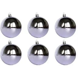 Набір ялинкових куль Linhai 6 шт D8 см ліловий глянець пластик (891268)