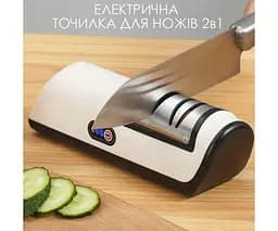 Електрична точилка для ножів з регульованою швидкістю та подвійною системою заточування