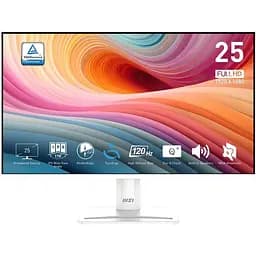 Монітор MSI 24.5" PRO MP251W-E2 D-Sub HDMI DP MM IPS 120Hz sRGB 99% AdaptiveSync білий teh0014210