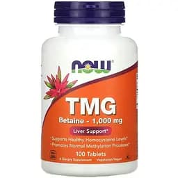 Натуральна добавка NOW TMG 1000 mg, 100 таблеток