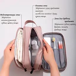 Органайзер-косметичка LoveYouHome дорожня 25х11х14 см рожева (59046) - мініатюра 5