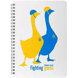 Блокнот Kiri sketch еко Бойові Гуси 13202-KR формат А5 в крапку 100% макулатура на пружині 