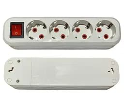 Колодка PRОFI скорой сборки 4 гнезда с заземлением и выключателем (конт.группа медь) (19272)ТМ LUMANO