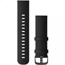 Ремешок Garmin 22 mm Band, Black Leather + Brushed Slate