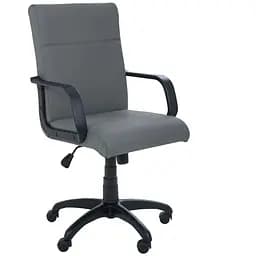 Кресло Фаворит Пластик на механизме качания Кожзам серый