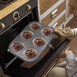 Форма для випічки кексів і мафінів на 6 комірок з антипригарним покриттям "Квіти №1" 26.5х18.5х2.8 см, A-plus Чорний 83494 - мініатюра 5