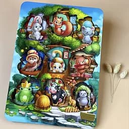 Дерев'яний пазл-вкладиш Де чий будиночок на дереві? тришаровий Ubumblebees 23х31х1 см igr0001551 - мініатюра 6