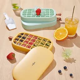 Форма для льоду з кришкою МВМ My Home 28 секцій 13.2х3.8х24 см зелена (KP-64 GREEN) - мініатюра 4
