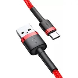 Дата кабель Baseus Cafule USB to Type-C Cable 2A (2m) (CATKLF-C) Червоний - мініатюра 3