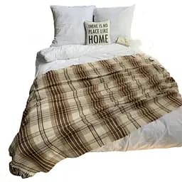 Плед вовняний Vladi Метро 140х200 біло-бежево-теракот 4